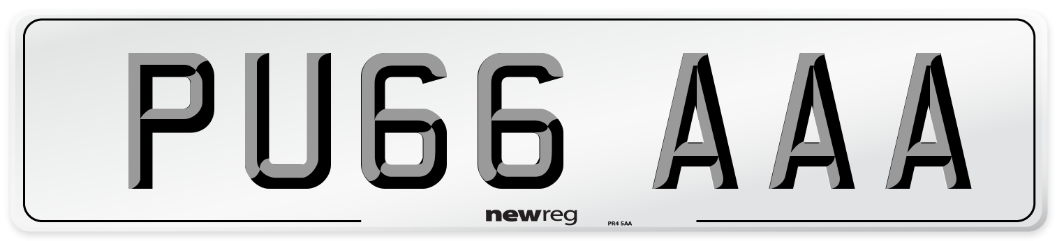 PU66 AAA Number Plate from New Reg